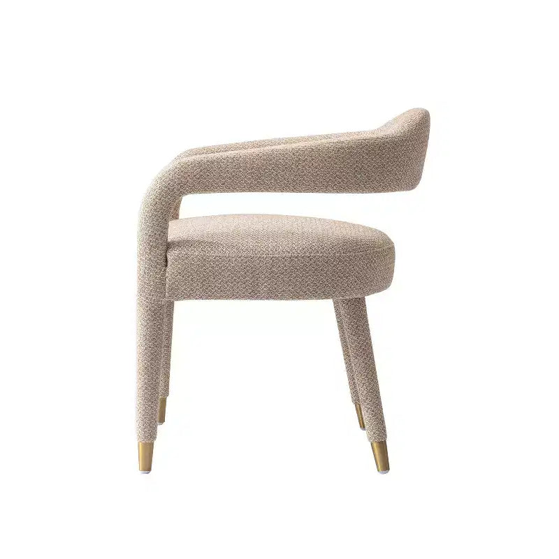 Fauteuils de salle à manger modernes en tissu tweed poussière d'or