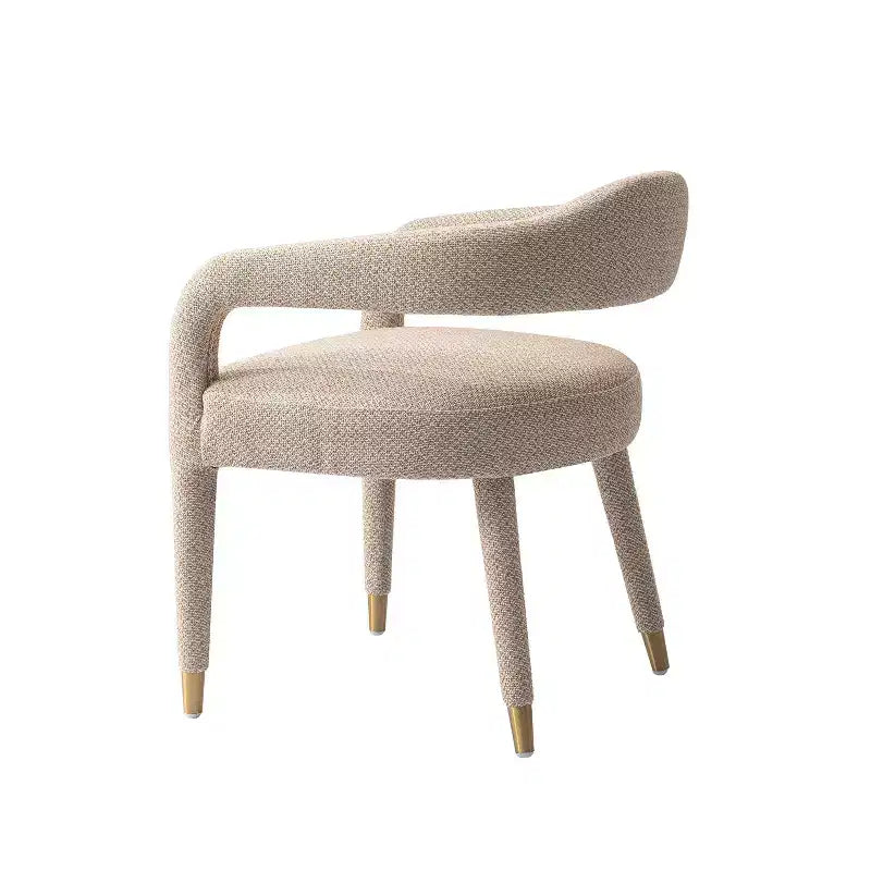 Fauteuils de salle à manger modernes en tissu tweed poussière d'or