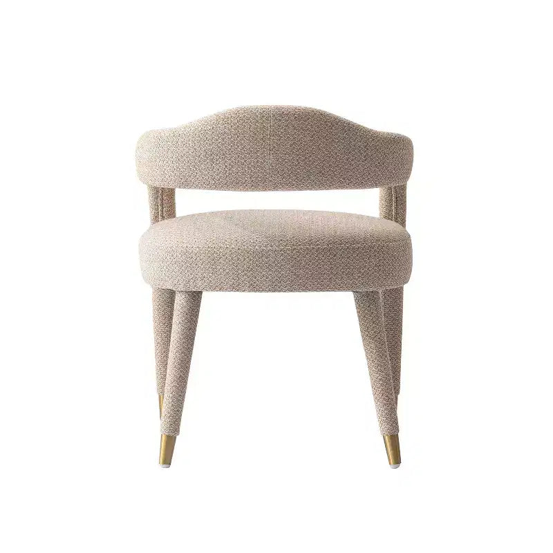 Fauteuils de salle à manger modernes en tissu tweed poussière d'or