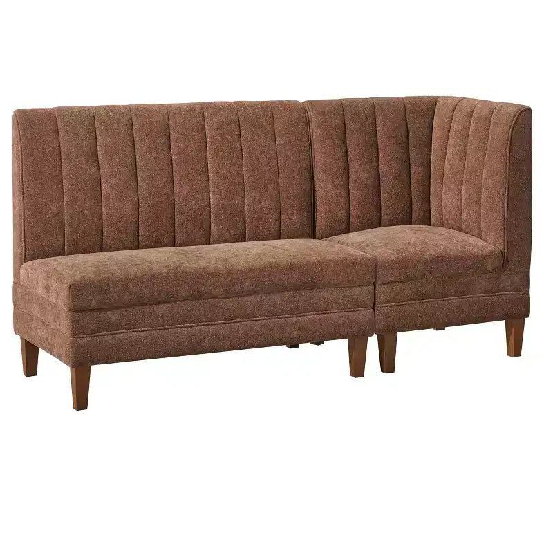 Lifestorey 2pc Kerrington Upholstered Breakfast Nook Set Brown