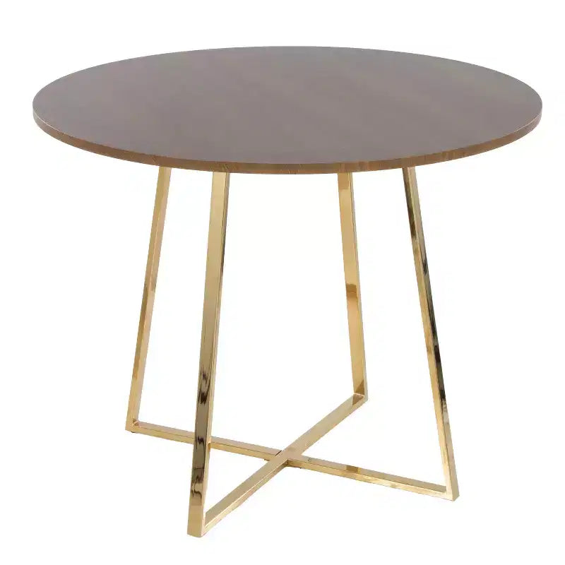 LumiSource Cosmo Wood Dining Table Gold/Walnut