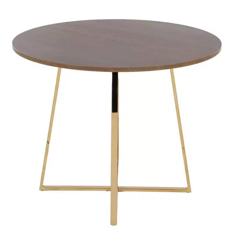 Table à manger en bois or/noyer