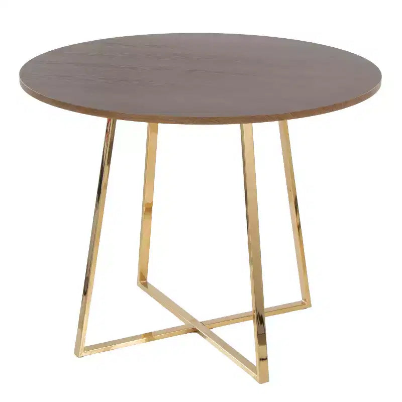 Table à manger en bois or/noyer
