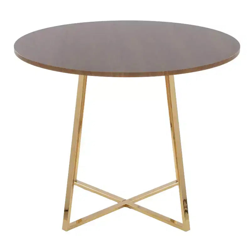 Table à manger en bois or/noyer