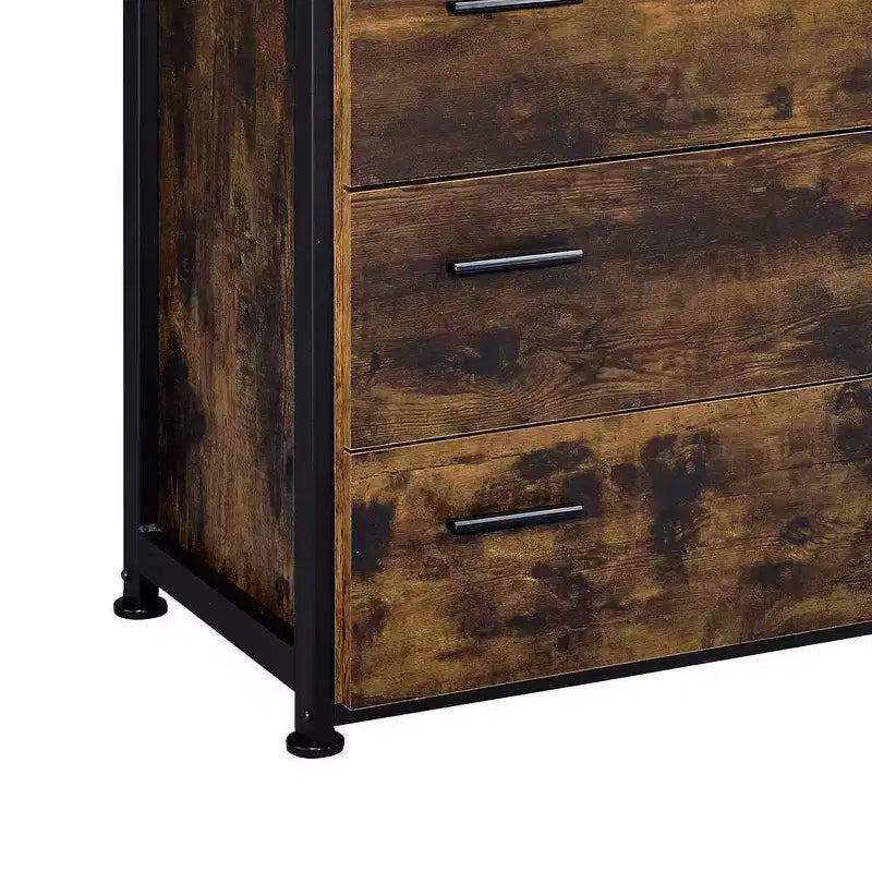 Commode Chêne Rustique/Finition Noire