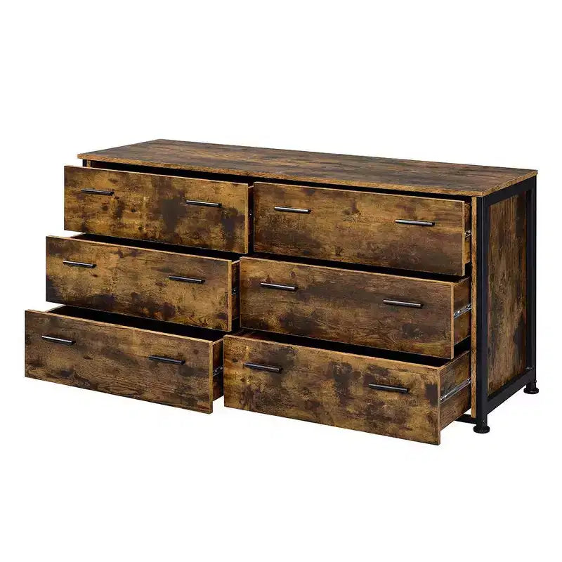 Commode Chêne Rustique/Finition Noire