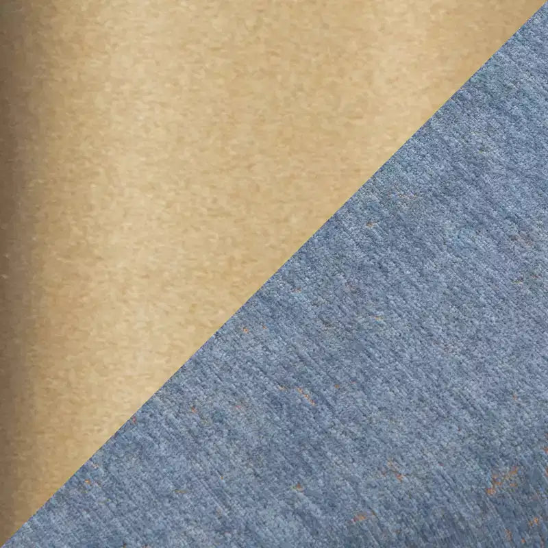 Banc en tissu doré/bleu