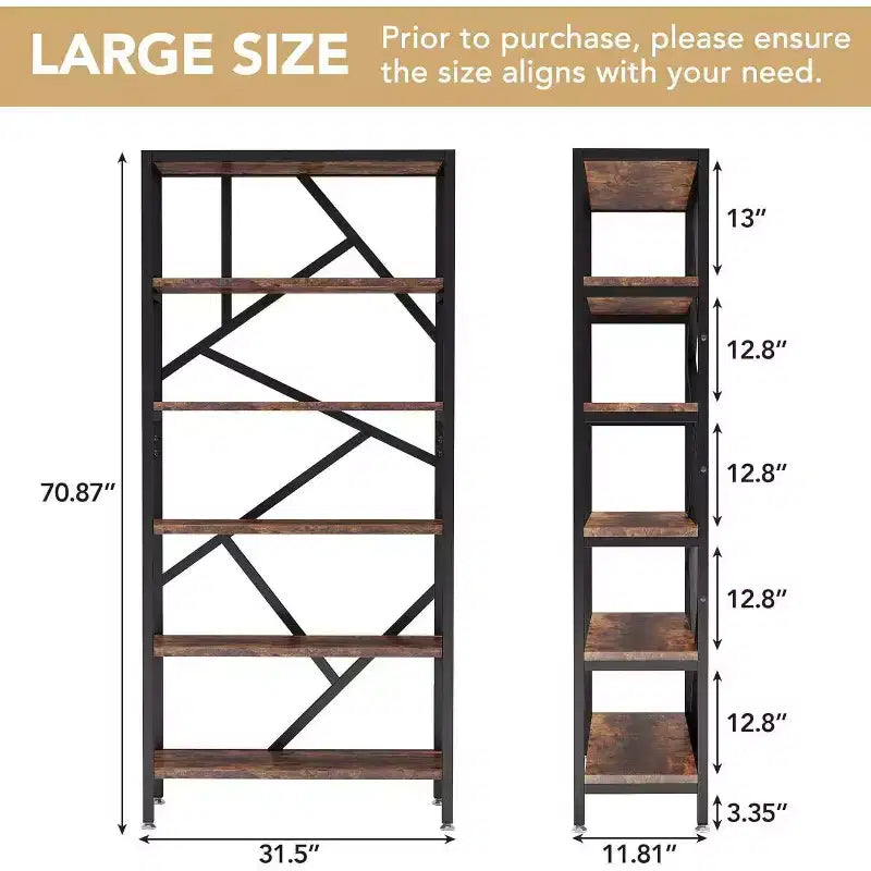 Étagère à 6 niveaux Marron rustique