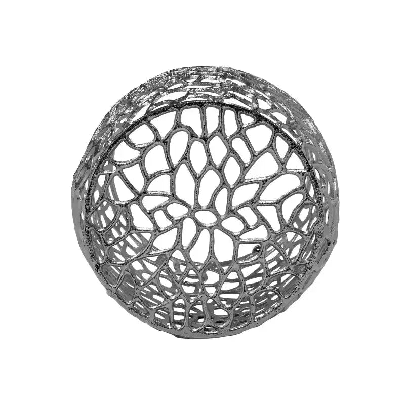 Table d'appoint moderne en aluminium en forme de tambour, nickel argenté