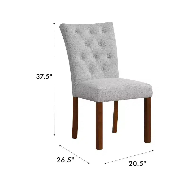 Lot de 2 chaises de salle à manger Parsons à dossier touffeté Cadre en contreplaqué, capacité de 136 kg