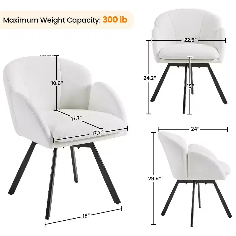 Fauteuil d'appoint en chenille en forme de fleur