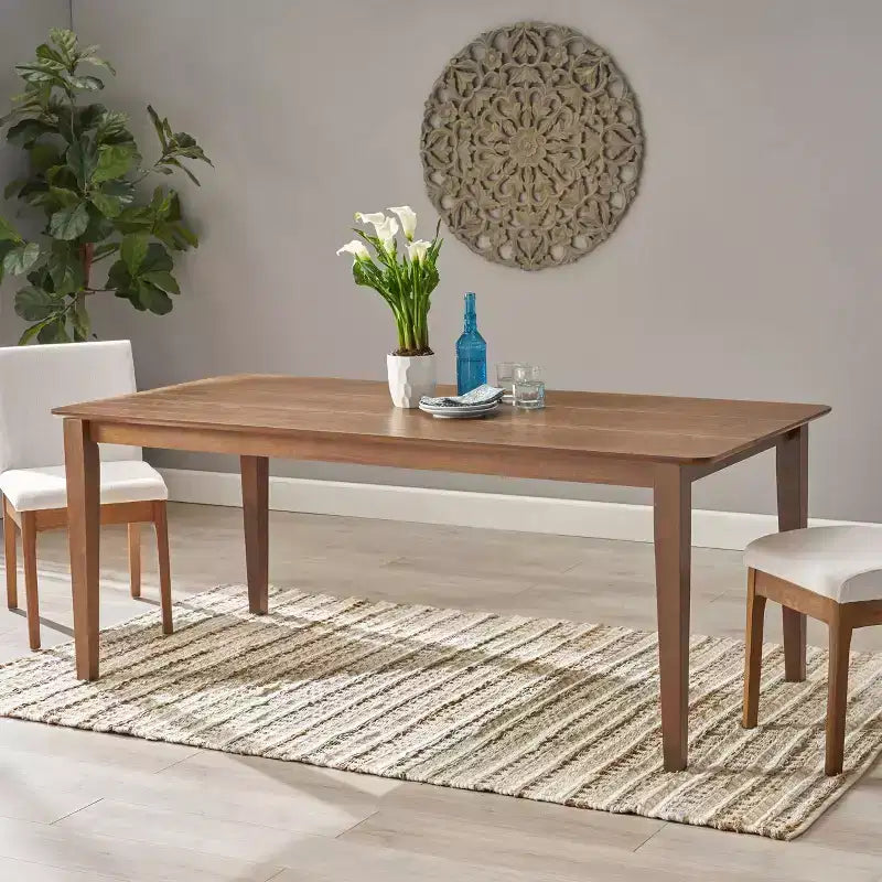 Table à manger rectangulaire rustique en bois 76