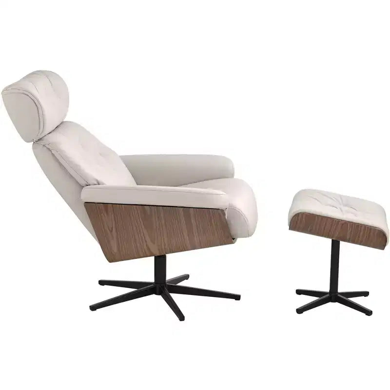 Fauteuil inclinable et pivotant Eggshell avec repose-pieds
