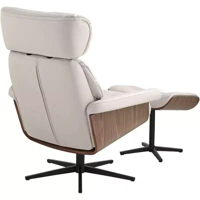 Fauteuil inclinable et pivotant Eggshell avec repose-pieds