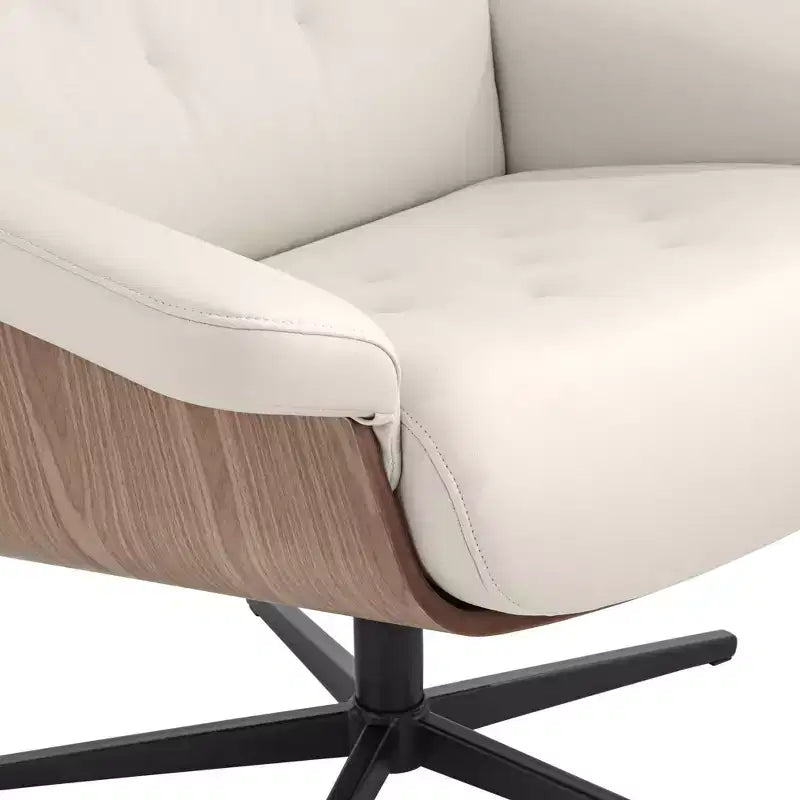 Fauteuil inclinable et pivotant Eggshell avec repose-pieds