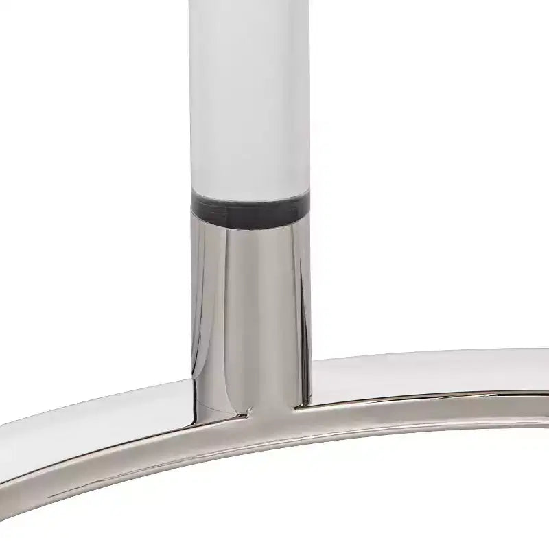 Table d'appoint ronde en pierre et chrome, 18 1/4 po de large