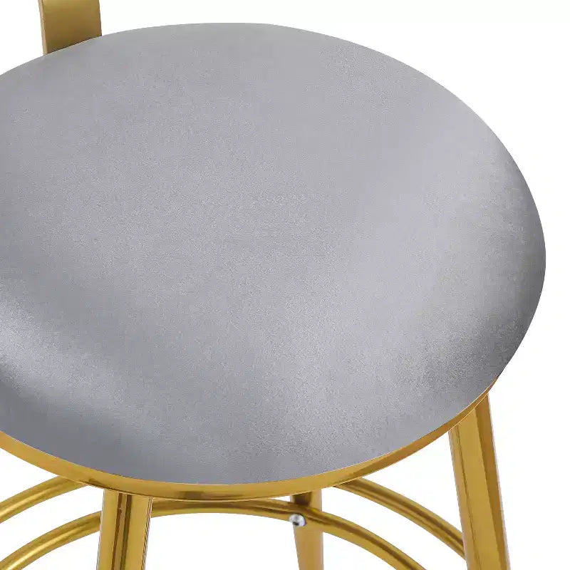 Tabourets de bar modernes de 96,5 cm de haut, lot de 2, chaises d'appoint en velours avec cadre en métal pour cuisine/chambre/salle à manger