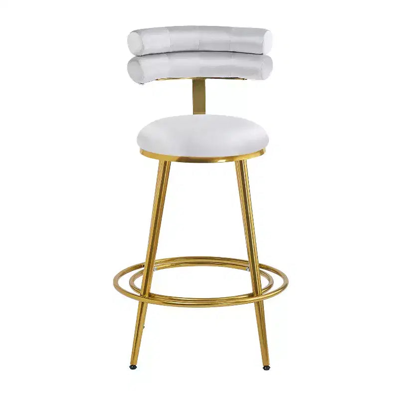 Tabourets de bar modernes de 96,5 cm de haut, lot de 2, chaises d'appoint en velours avec cadre en métal pour cuisine/chambre/salle à manger