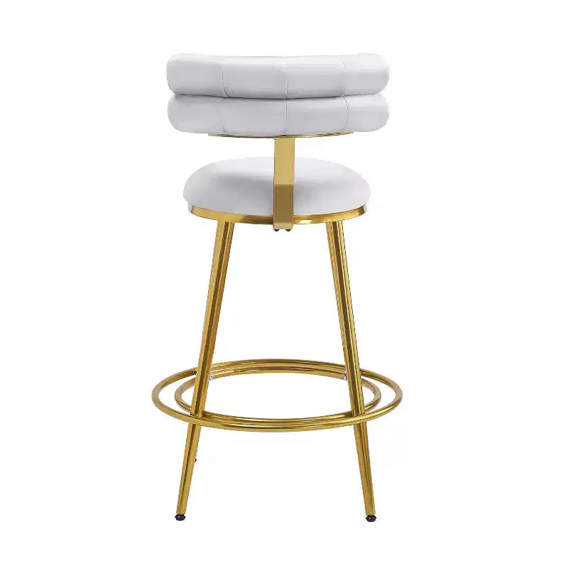 Tabourets de bar modernes de 96,5 cm de haut, lot de 2, chaises d'appoint en velours avec cadre en métal pour cuisine/chambre/salle à manger