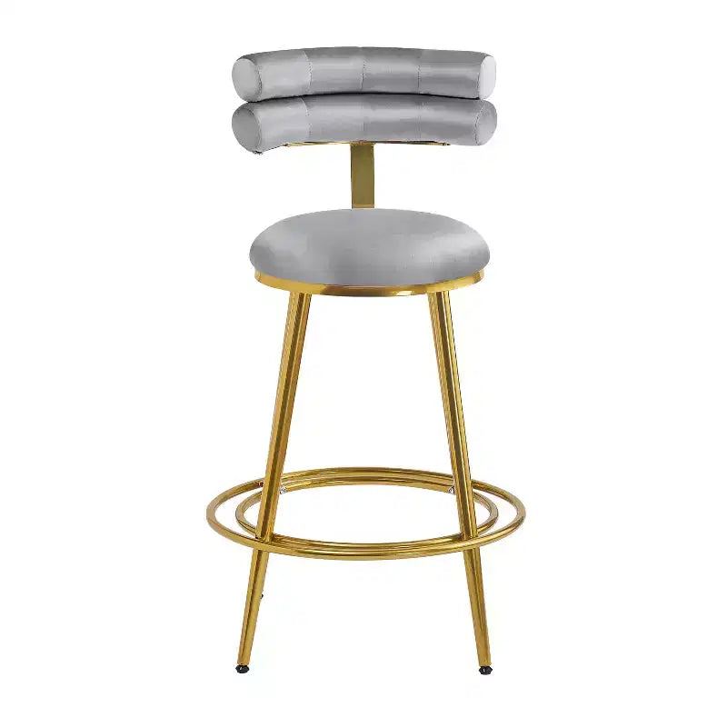 Tabourets de bar modernes de 96,5 cm de haut, lot de 2, chaises d'appoint en velours avec cadre en métal pour cuisine/chambre/salle à manger