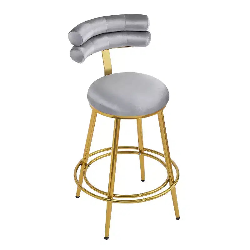 Tabourets de bar modernes de 96,5 cm de haut, lot de 2, chaises d'appoint en velours avec cadre en métal pour cuisine/chambre/salle à manger