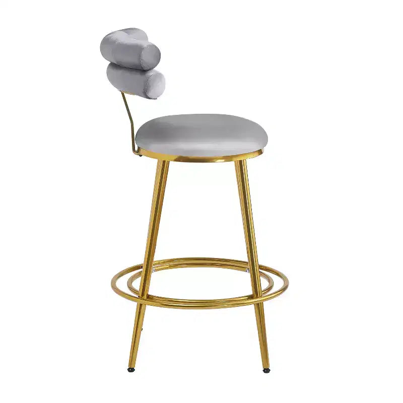 Tabourets de bar modernes de 96,5 cm de haut, lot de 2, chaises d'appoint en velours avec cadre en métal pour cuisine/chambre/salle à manger