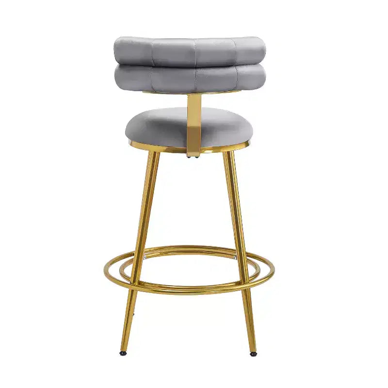 Tabourets de bar modernes de 96,5 cm de haut, lot de 2, chaises d'appoint en velours avec cadre en métal pour cuisine/chambre/salle à manger