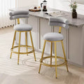 38''H Modern Bar Stools Set of 2, Velvet Accent Stools Chair with Metal Frame for Kitchen/Bedroom/Dining Room -ModernLuxe