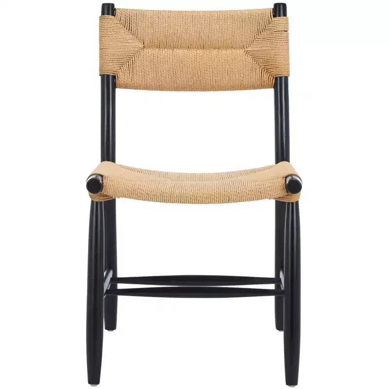 Chaise de salle à manger en corde naturelle/noire