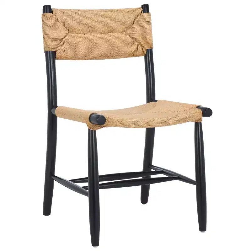 Chaise de salle à manger en corde naturelle/noire