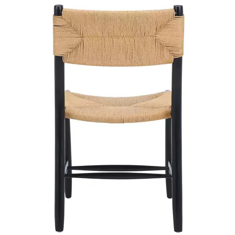 Chaise de salle à manger en corde naturelle/noire