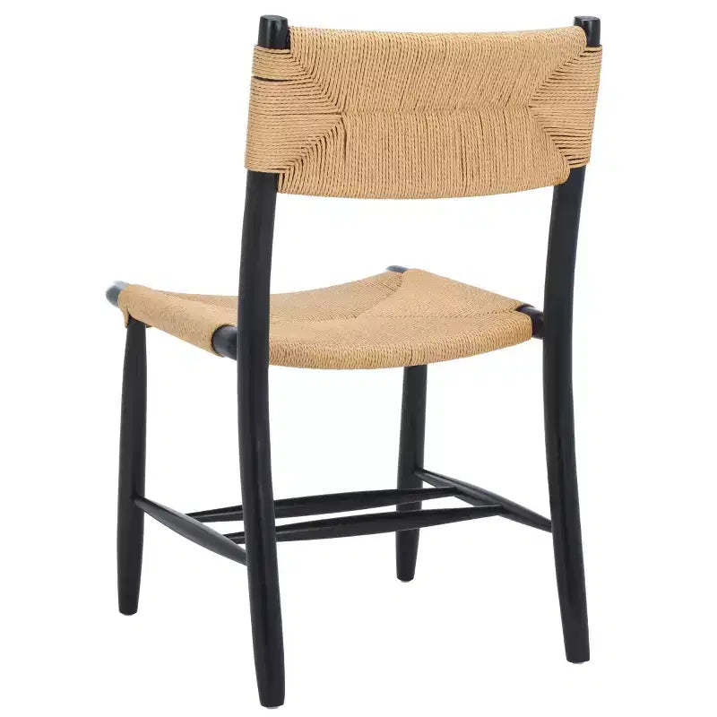 Chaise de salle à manger en corde naturelle/noire