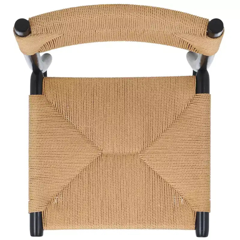 Chaise de salle à manger en corde naturelle/noire
