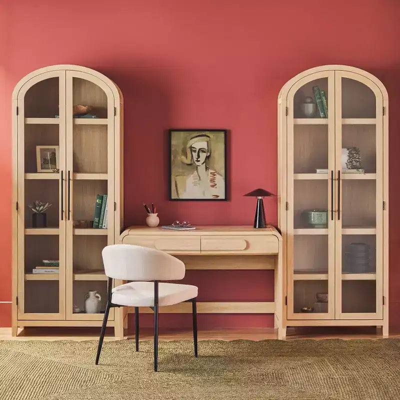 Bureau cascade moderne 3 pièces avec 2 bibliothèques hautes en verre