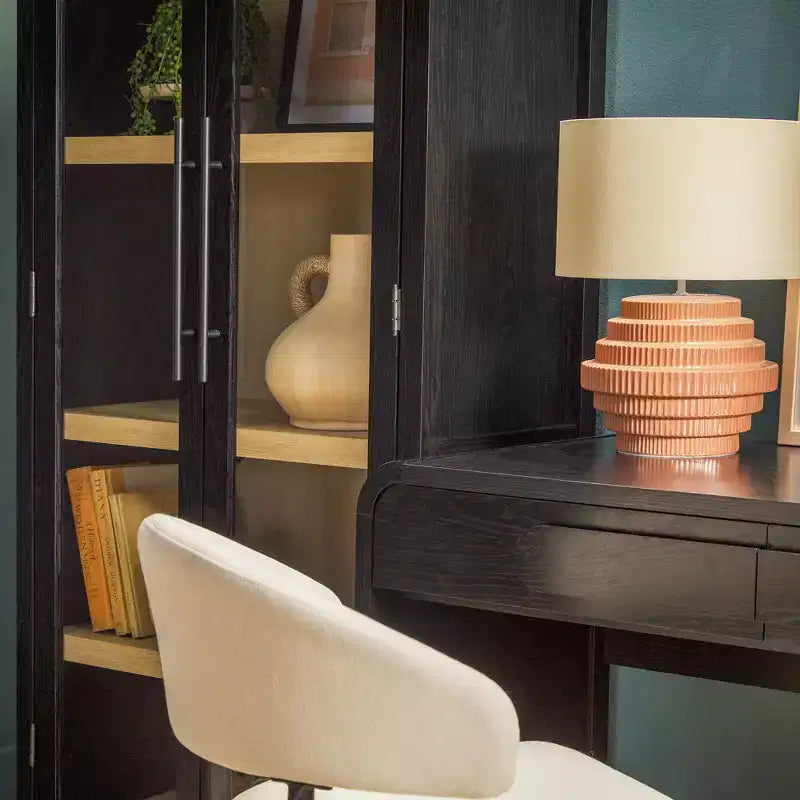 Bureau cascade moderne 3 pièces avec 2 bibliothèques hautes en verre