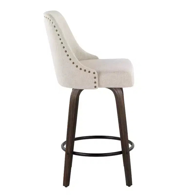 Tabourets de bar hauteur comptoir Marcel cloutés