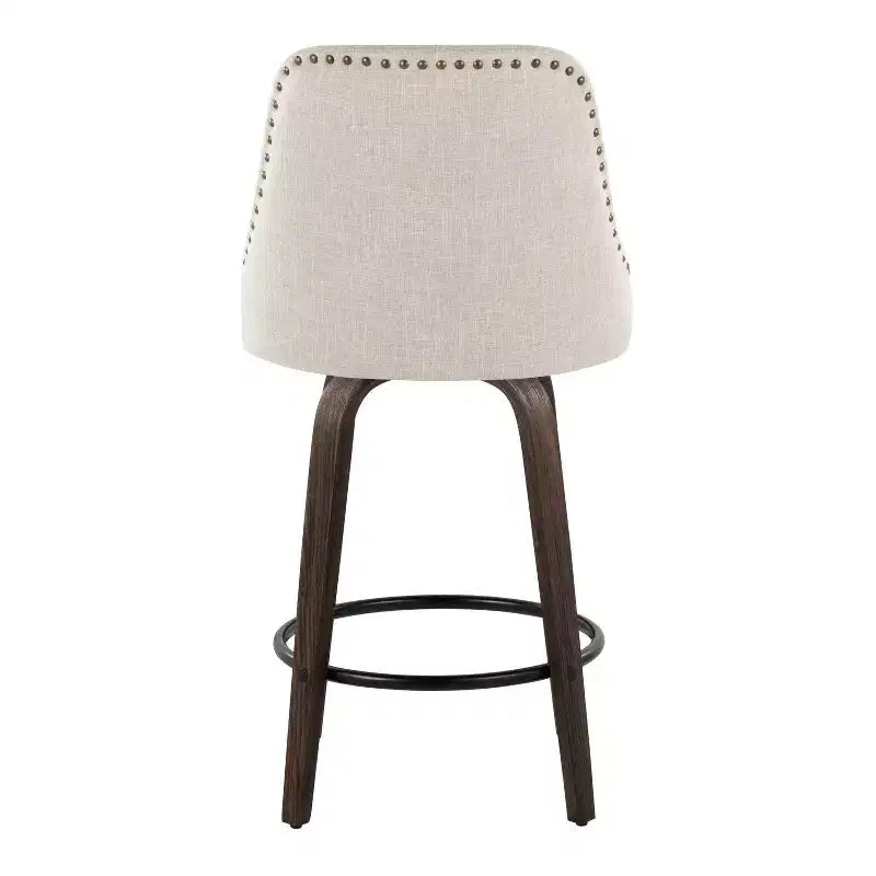 Tabourets de bar hauteur comptoir Marcel cloutés