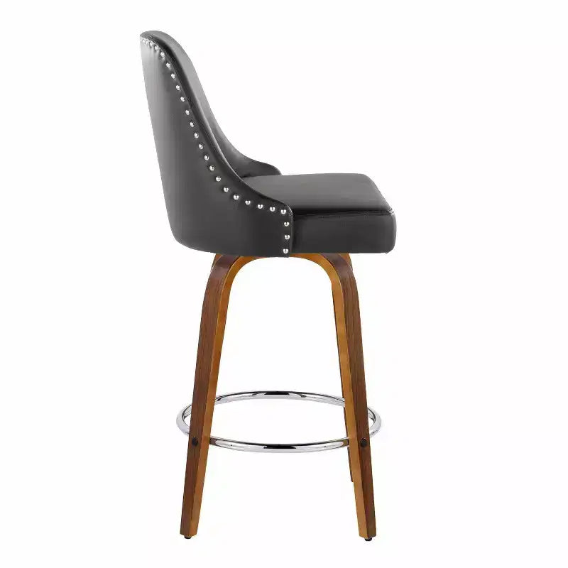 Tabourets de bar hauteur comptoir Marcel cloutés