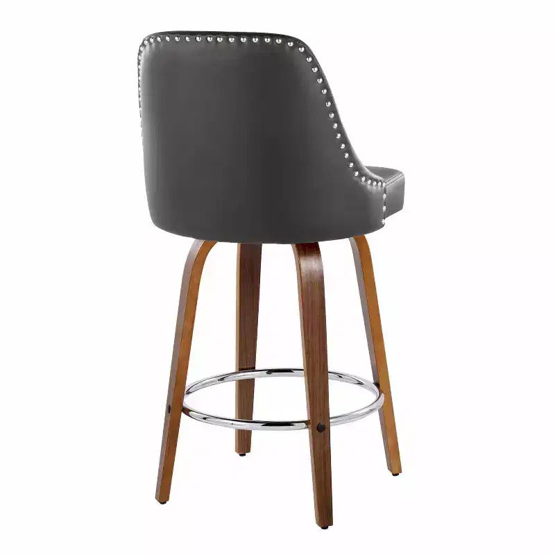 Tabourets de bar hauteur comptoir Marcel cloutés