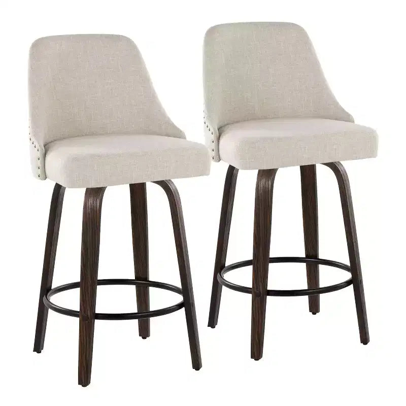 Tabourets de bar hauteur comptoir Marcel cloutés