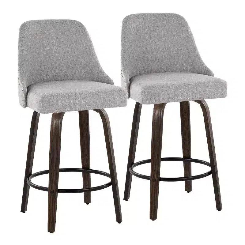 Tabourets de bar hauteur comptoir Marcel cloutés