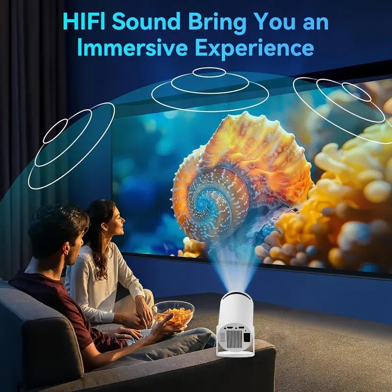 4K Projector with HY300 PRO! Powered by an advanced chip, WiFi6 Portable design