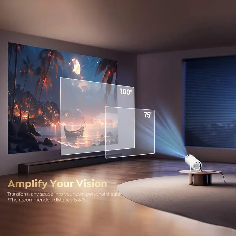 4K Projector with HY300 PRO! Powered by an advanced chip, WiFi6 Portable design