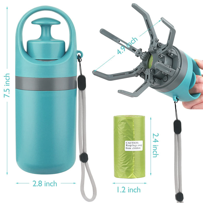 Portable Lightweight Dog Pooper Scooper With Built-in Poop Bag Dispenser Eight-claw Shovel For Pet Toilet Picker Pet Products